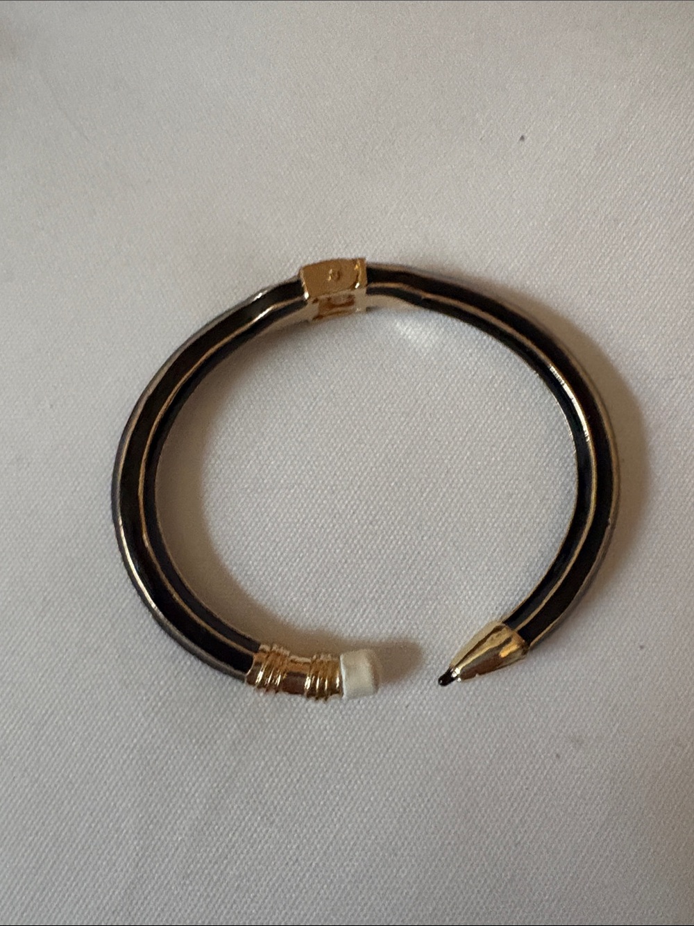 Gold and Black Pencil-Style Cuff Bracelet